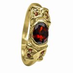 14K-18K Yellow Gold Garnet-Diamond - Image 5