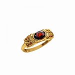 14K-18K Yellow Gold Garnet-Diamond