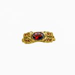 14K-18K Yellow Gold Garnet-Diamond - Image 2