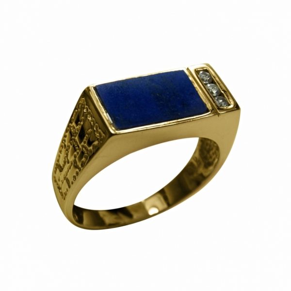 14k-18K Yellow Gold & Lapis-Diamond