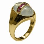 14k-18K Yellow Gold & Ruby-Moon Stone - Image 2