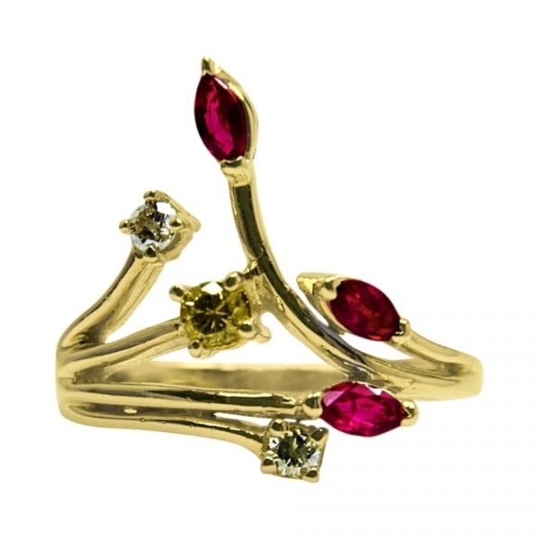 14k-18K Yellow Gold & Ruby-Diamond