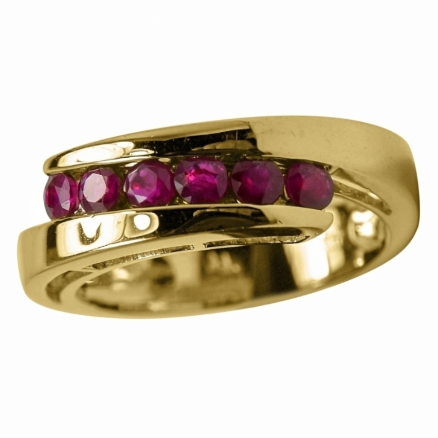 RR1014 14k-18K Yellow Gold & Ruby- �2900.AquaAquaAquaAqua 14k-18K Yellow Gold & Ruby - Image 1