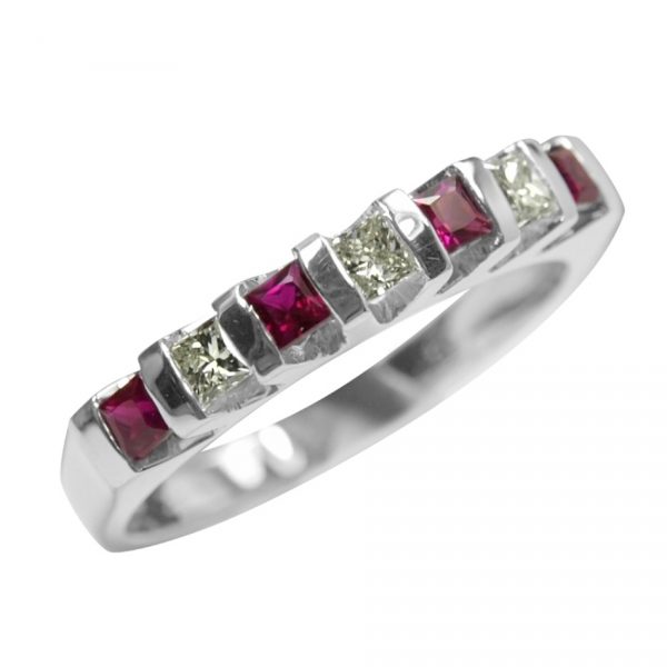 14k-18K White Gold & Ruby-Diamond
