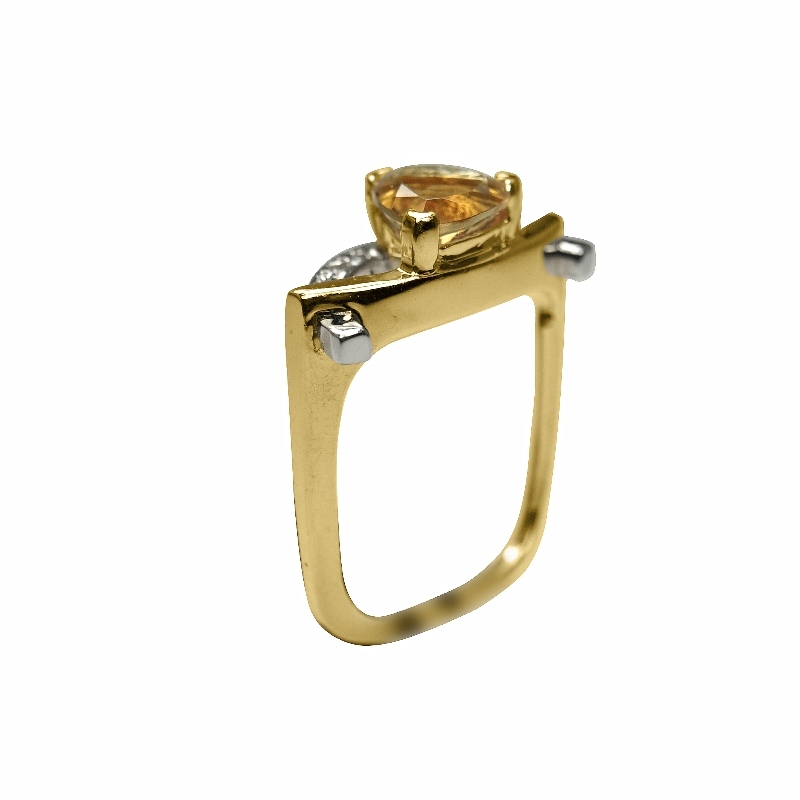 RTP1001B 14K-18K Yellow Gold- Topaz- Diamond �6300.Aqua 14K-18K Yellow Gold- Topaz- Diamond - Image 1