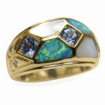 14K-18K Yellow Gold Tanzanite Mother Pearl- Diamond - Image 5