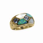 14K-18K Yellow Gold Tanzanite Mother Pearl- Diamond - Image 3