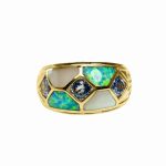 14K-18K Yellow Gold Tanzanite Mother Pearl- Diamond - Image 2