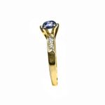 14K-18K Yellow Gold Tanzanite Cabeshon -Diamond - Image 2