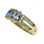 14K-18K Yellow Gold Tanzanite -Diamond - Image 4