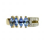 14K-18K Yellow Gold Tanzanite -Diamond - Image 2