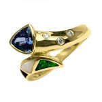 4K-18K Yellow Gold Tanzanite Mother Pearl-Diamond - Image 3
