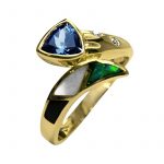 4K-18K Yellow Gold Tanzanite Mother Pearl-Diamond