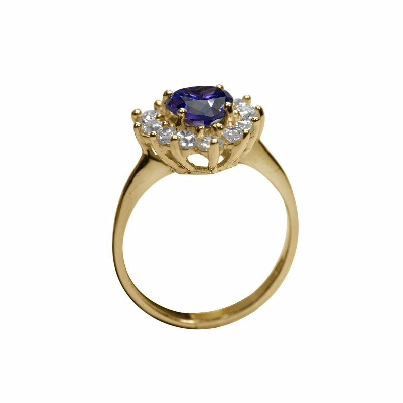 RTZ1020C 14K-18K Yellow Gold Tanzanite-Diamond �16.980Aqua 14K-18K Yellow Gold Tanzanite-Diamond - Image 1